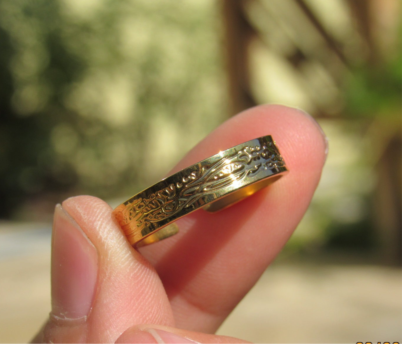 “With hard ship comes ease” ring 18k