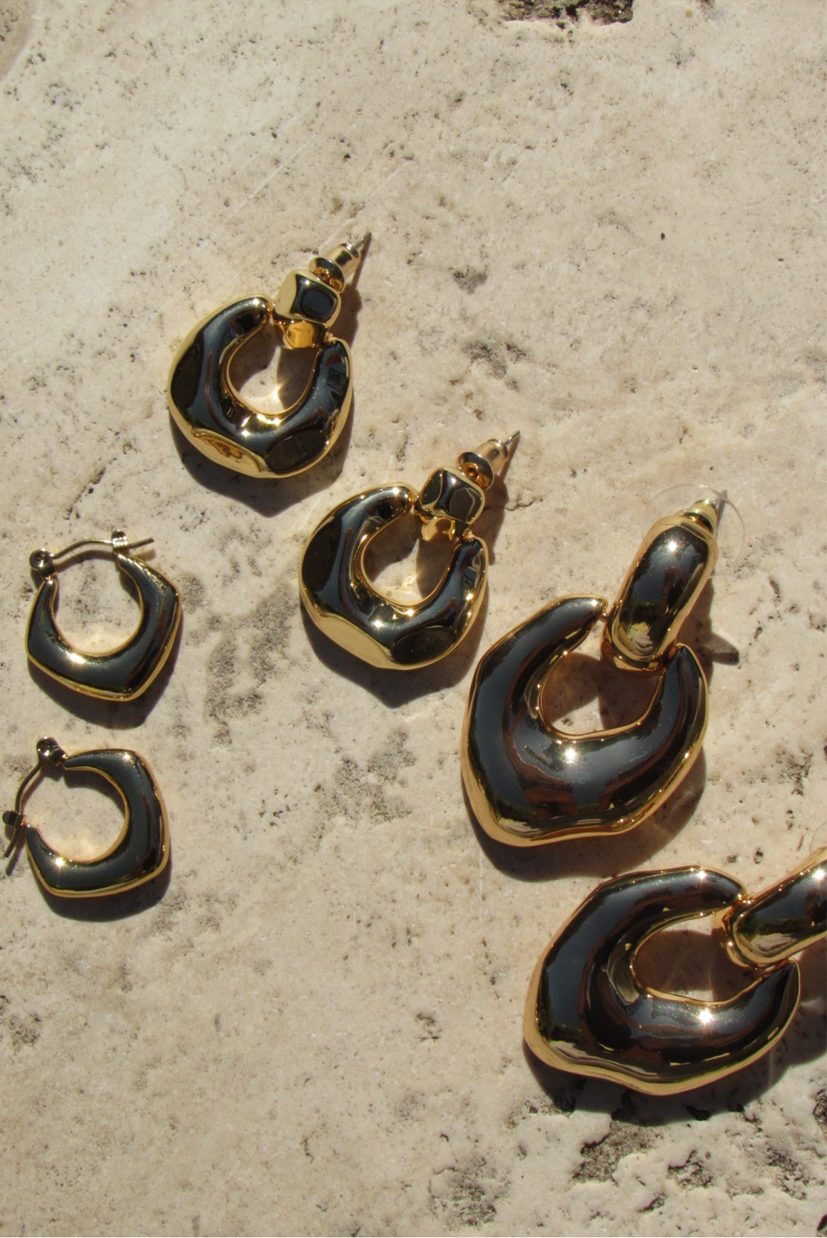 Dented hoop earring