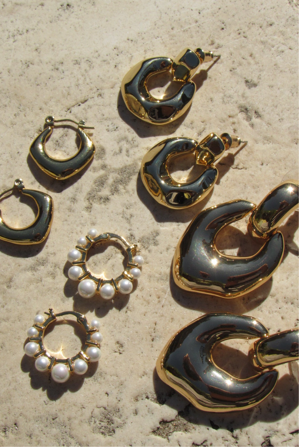 Dented hoop earring