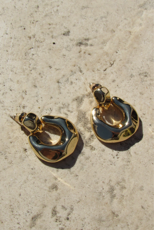 Dented hoop earring